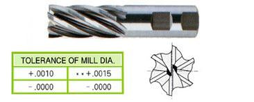 *07322 YG 1/2" Diameter 1-1/4" LOC 6 Flute Uncoated HSS/Cobalt End Mill
