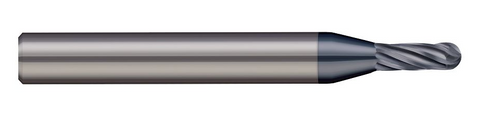 763447-C6 Harvey Tool .047 BALL HARD MILL 68Rc 3x LOC 6FL NANO