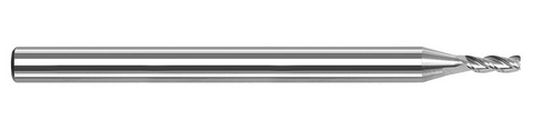 792147 Harvey Tool .047 D SQ V-HELIX NF, 3x LOC, 2 FL