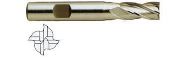 07902CN 1-1/4 x 1-1/4 x 3 x 5-1/2 4 FLUTE MEDIUM LENGTH CENTER CUT TIN COATED 8% COBALT End Mill