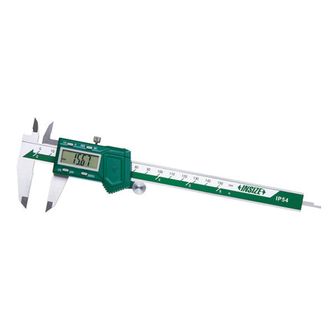 Insize 1104-300 IP54 WATERPROOF ELECTRONIC CALIPER (with thumb roller), 0-12"/0-300mm, graudation .0005"/0.01mm