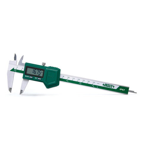 Insize 1118-150R WATERPROOF ELECTRONIC CALIPER (with thumb roller and round depth bar), 0-150mm