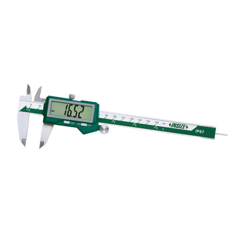 Insize 1126-150R IP67 WATERPROOF ELECTRONIC CALIPER,0-6"/0-150mm, graduation .0005"/0.01mm, with round depth bar