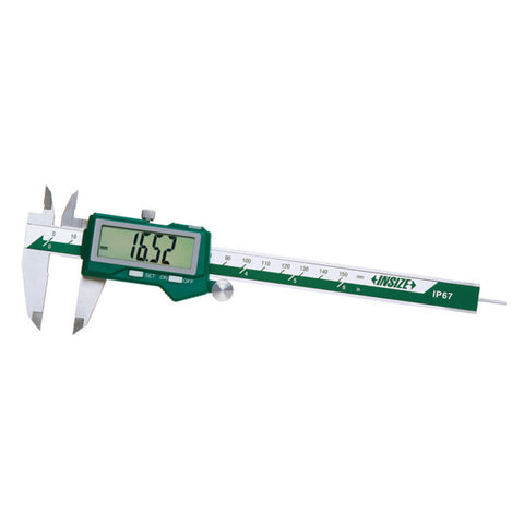 Insize 1127-150R BUILT-IN BLUETOOTH IP67 WATERPROOF ELECTRONIC CALIPER, 0-6"/0-150mm, graduation .0005"/0.01mm, with round depth bar