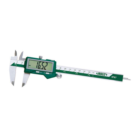 Insize 1127-200 BUILT-IN BLUETOOTH IP67 WATERPROOF ELECTRONIC CALIPER, 0-8"/0-200mm, graduation .0005"/0.01mm