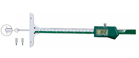 Insize 1148-300E ELECTRONIC DEPTH GAGES WITH ROUND DEPTH BAR, 0-12"/0-300mm