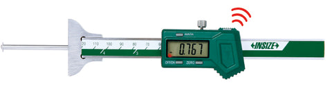 DIGITAL DEPTH GAGE WITH ROUND DEPTH BAR, 0-4"/0-100mm, built-in wireless