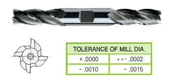 12290CC 9/64 x 3/8 x 7/16 x 3-1/8 4 FLUTE REGULAR LENGTH DE TICN COATED 8% COBALT End Mill