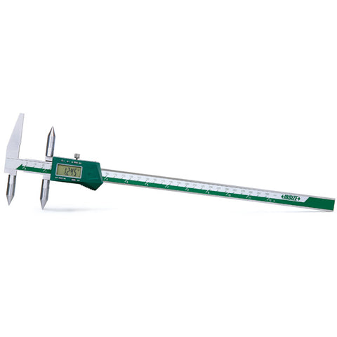 Insize 1525-300E ELECTRONIC CENTERLINE/EDGE TO CENTER CALIPER, Range of upper jaw (edge to center): .2-12" /5.5-300mm, Range of lower jaw (center to center): .4-12"/10.5-300mm