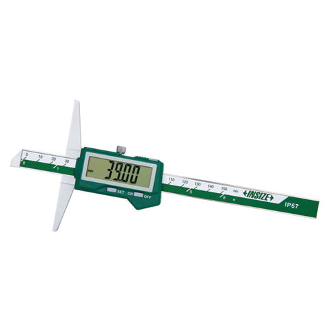 Insize 1542-150 BUILT-IN BLUETOOTH IP67 WATERPROOF ELECTRONIC DEPTH GAGE, 0-150mm/0-6", 0.01mm/0.0005"