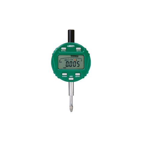 Insize 2138-10FE ELECTRONIC INDICATOR (WITH TRANSMIT BUTTON AND LIGHT), .5"/12.7mm, graduation .00005"/0.001mm, flat back