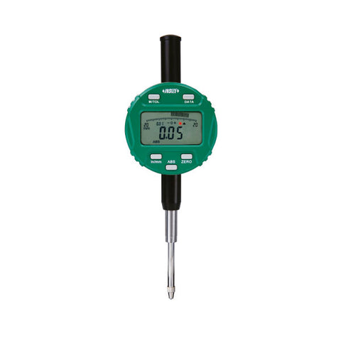 Insize 2139-25E ELECTRONIC INDICATOR (WITH TRANSMIT BUTTON AND LIGHT), 1"/25.4mm, graduation .0005"/0.01mm, lug back