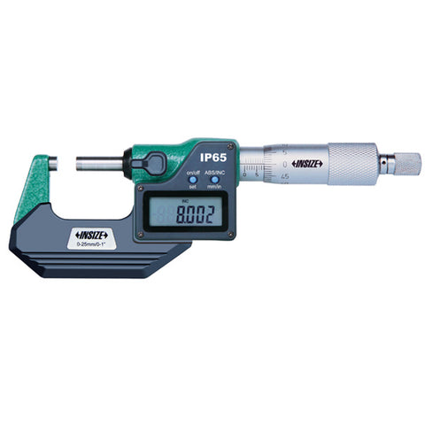 Insize 3108-25A ELECTRONIC OUTSIDE MICROMETER, IP65, 0-25mm/0-1"