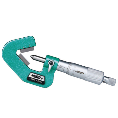 Insize 3290-187 V-ANVIL MICROMETER?7 flutes?1"-1.8"
