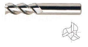 34593TC 1/2 x 1/2 x 1 x 3 3 FLUTE REGULAR LENGTH 45 DEG HELIX TICN-COATED CARBIDE End Mill
