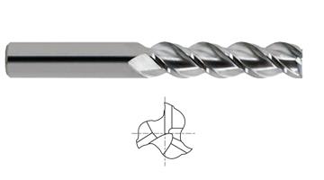 36573 1/4 x 1/4 x 1-1/4 x 3-1/4 3 FLUTE LONG 45 DEGREE HELIX ALU-POWER End Mill