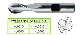 41141HF 7/8 x 3/4 x 2 x 4-1/4 2 FLUTE REGULAR LENGTH SE BALL NOSE TIALN-FUTURA COATED HSS End Mill