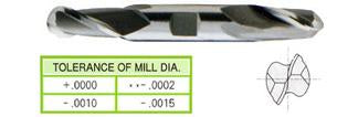 45321CE 1/2 x 1/2 x 13/16 x 3-3/4 2 FLUTE REGULAR LENGTH DE BALL NOSE TIALN-EXTREME COATED 8% COBALT End Mill