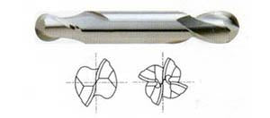 47584TC 3/8 x 3/8 x 9/16 x 2-1/2 2 FLUTE STUB LENGTH DE BALL NOSE TICN-COATED CARBIDE End Mill