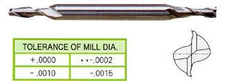 50018HE 5/32 x 3/16 x 7/16 x 2-1/4 2 FLUTE REGULAR LENGTH DE MINIATURE TIALN-EXTREME COATED HSS End Mill