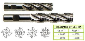 62391CC 7/8 x 3/4 x 3-1/2 x 5-3/4 5 FLUTE LONG LENGTH COARSE PITCH ROUGHER TICN COATED 8% COBALT End Mill
