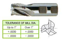 63297CF 1/4 x 3/8 x 1/4 x 2-1/16 3 FLUTE STUB LENGTH COARSE PITCH ROUGHER TIALN-FUTURA COATED 8% COBALT End Mill