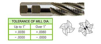 64359 3/4 x 3/4 x 1-5/8 x 3-7/8 4 FLUTE REGULAR LENGTH CENTER CUT ROUGHER 8% COBALT End Mill