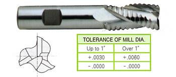 66297CN 1/4 x 3/8 x 5/8 x 2-7/16 3 FLUTE REGULAR LENGTH SE HI-HELIX ROUGHER TIN COATED 8% COBALT End Mill