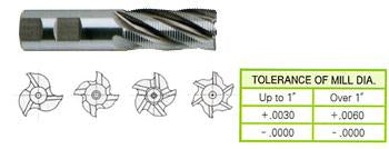 70439CC 1-1/4 x 3/4 x 2 x 4-1/4 6 FLUTE REGULAR LENGTH FINE PITCH ROUGHER TICN-COATED 8% COBALT End Mill