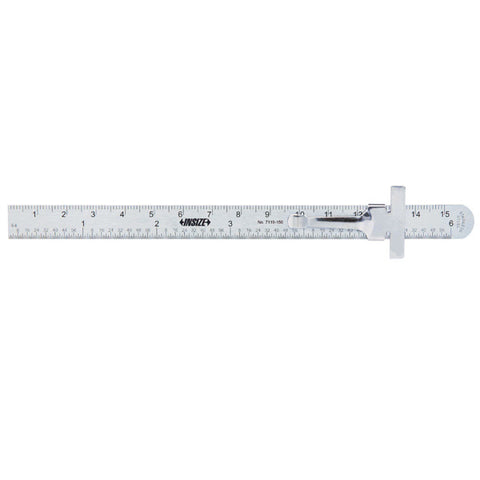Insize 7119-150 POCKET RULE WITH SLIDING CLIP, 6"/150mm