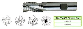 73348CN 11/16 x 5/8 x 1-5/8 x 3-3/4 4 FLUTE REGULAR LENGTH ROUGH & FINSHER TIN COATED 8% COBALT End Mill