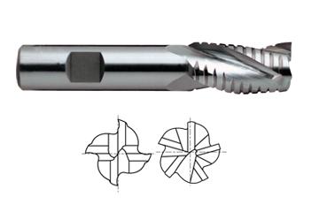 79524PC 3/4 X 3/4 4 FLUTE REGULAR LENGTH CENTER CUT ROUGHER & FINISHER TICN COATED ASP-30 End Mill