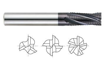 4 FLUTE REGULAR LENGTH CENTER CUT FINE PITCH ROUGHER X-POWER CARBIDE