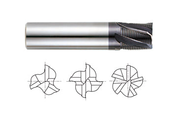 GM666024 3/8 x 3/8 x 9/16 x 2-1/2 X-POWER PRO 3FL H-20 FINE ROUGH STUB END MILL