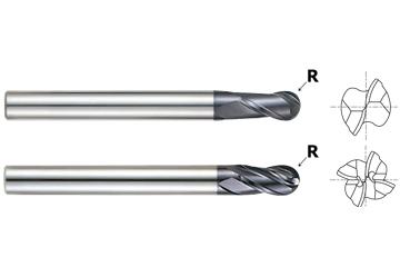 4 FLUTE LONG LENGTH 30 DEG HELIX BALL NOSE FLAT X-POWER CARBIDE - METRIC