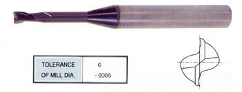 93552 3/64 x 1/8 x 1/16 x 1/2 x 2 x .045 2 FLUTE REGULAR LENGTH 30 DEG HELIX FOR RIB PROCESSING X-POWER CARBIDE End Mill