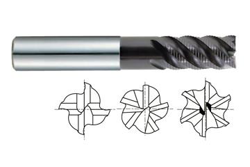 95104 1/2 x 1/2 x 1 x 1-1/2 x 3 x .480 4 FLUTE LONG REACH 45 DEG HELIX ROUGHER JET-POWER CARBIDE End Mill