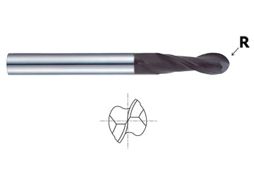EI880100 10.0 x 10 x 15 x 80 R5.0 N9.4 2 FLUTE SHORT LENGTH BALL NOSE D-POWER EM End Mill