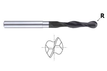 2 FLUTE LONG LENGTH BALL NOSE DIAMOND COATED CARBIDE