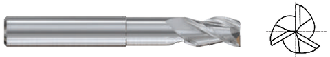 E5G96903 1/2 x 1/2 x 5/8(2-1/4) x 4 ALU-POWER HPC 3 FLUTE WITH NECK 37 DEGREE HELIX END MILL