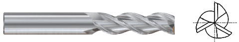 YG 36573-030 1/4 x 1/4 x 1-1/4 x 3-1/4 R.030 3FL EXTRA LONG H-45 CR ALU-POWER