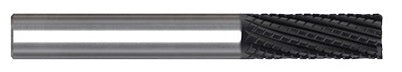 URT5P1AG0500 1/2 x 1/2 x 1-1/2 x 4 CFRP ROUTER W/ CHIP BREAKER HELICAL FLUTES BURR END MULTI CVD COATED