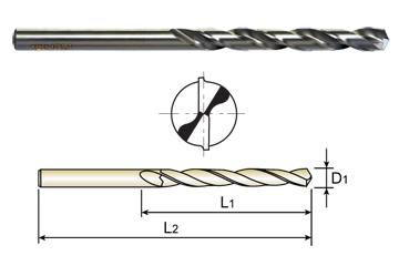 D1632111 YG K Diameter x 2-15/16" LOF x 6" OAL HSS 6" AIRCRAFT EXTENSION DRILL 135 DEGREE SPLIT POINT STEAM HOMO