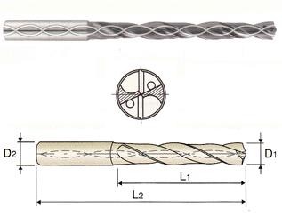 DH464031 31/64 x 1/2 x 3*15/16 x 6*37/64 CARBIDE DREAM DRILL INOX W/ COOLANT (5XD)
