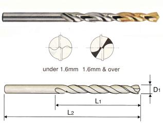 DLGP195092 YG 9.2mm Diameter x 81mm LOF x 125mm OAL HSS-Co5% JOBBERS LENGTH STRAIGHT SHANK GOLD-P DRILLS