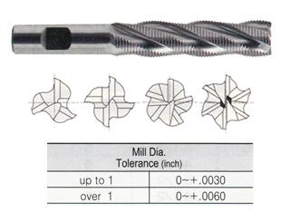 E9A86956 7/8 x 7/8 x 3-1/2 x 5-3/4 5 FLUTE LONG LENGTH CENTER CUT FINE PITCH ROUGHER POWDER METAL TANK-POWER End Mill