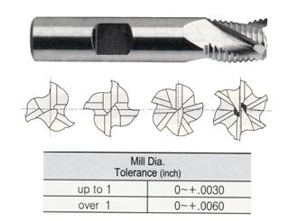 E9991901TF 7/8 x 3/4 x 1-7/8 x 4-1/8 5 FLUTE REGULAR LENGTH CENTER CUT COURSE PITCH ROUGHER TIALN-FUTURA COATED POWDER METAL TANK-POWER End Mill