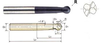 EM669060 6.0 x 6 x 7 x 100 2 FLUTE LONG BALL ECONOMIC CARBIDE - METRIC X-POWER End Mill