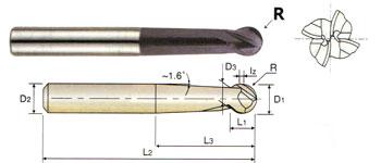EM673160 16.0 x 16 x 15 x 61 x 150 4 FLUTE LONG BALL ECONOMIC CARBIDE - METRIC X-POWER End Mill