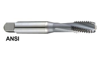H8485 3/8-16, H5 3 FLUTE SPIRAL FLUTED MODIFIED BOTTOMING HARDSLICK COATED TAP FOR STEELS UPTO 45HRc